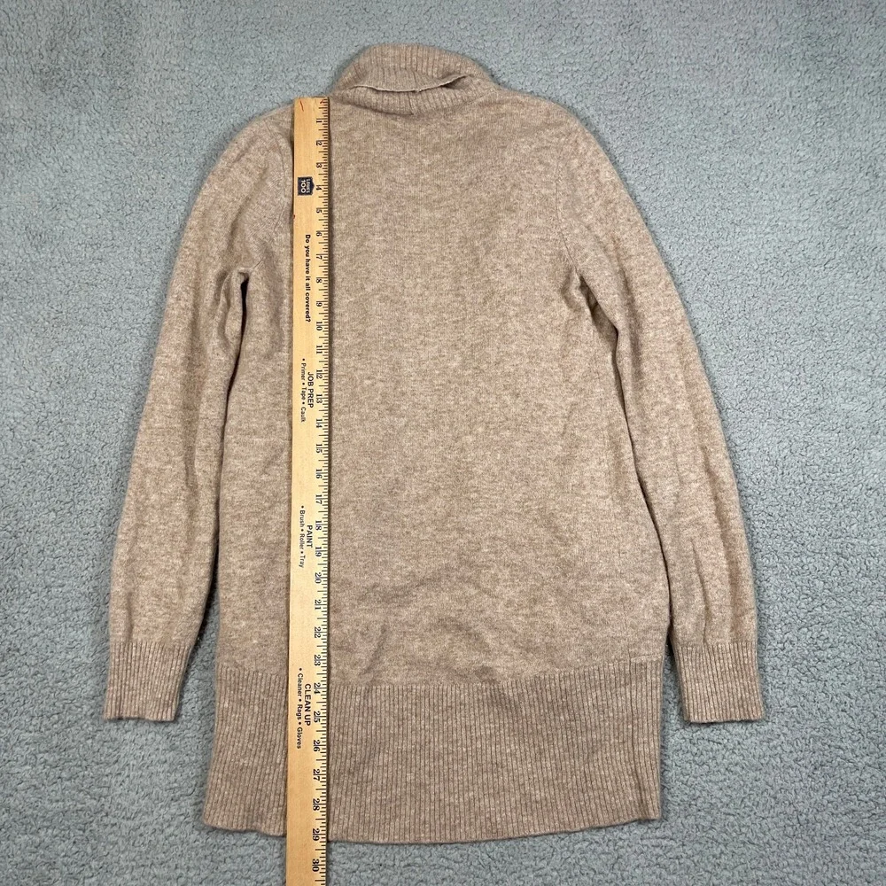 Quince Open Cashmere Cardigan Womens S Oatmeal Tan Tight Knit Drape Fit Luxury - Picture 5 of 8